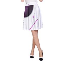 Space Transparent Purple Moon Star A-line Skirt by Mariart