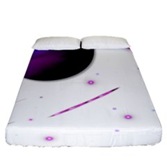 Space Transparent Purple Moon Star Fitted Sheet (queen Size) by Mariart