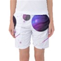 Space Transparent Purple Moon Star Women s Basketball Shorts View1