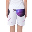 Space Transparent Purple Moon Star Women s Basketball Shorts View2