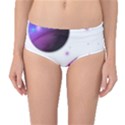 Space Transparent Purple Moon Star Mid-Waist Bikini Bottoms View1