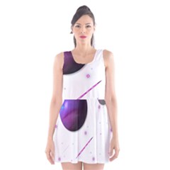 Space Transparent Purple Moon Star Scoop Neck Skater Dress by Mariart