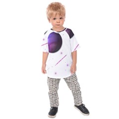 Space Transparent Purple Moon Star Kids  Raglan Tee