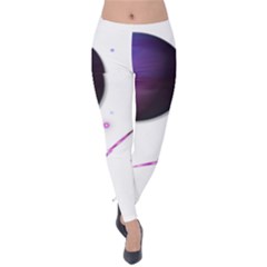 Space Transparent Purple Moon Star Velvet Leggings by Mariart