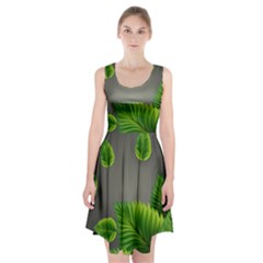 Leaf Green Grey Racerback Midi Dress