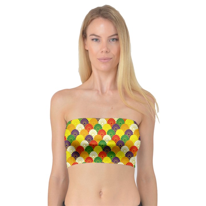 Flower Floral Sunflower Color Rainbow Yellow Purple Red Green Bandeau Top