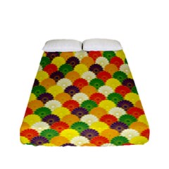 Flower Floral Sunflower Color Rainbow Yellow Purple Red Green Fitted Sheet (full/ Double Size) by Mariart