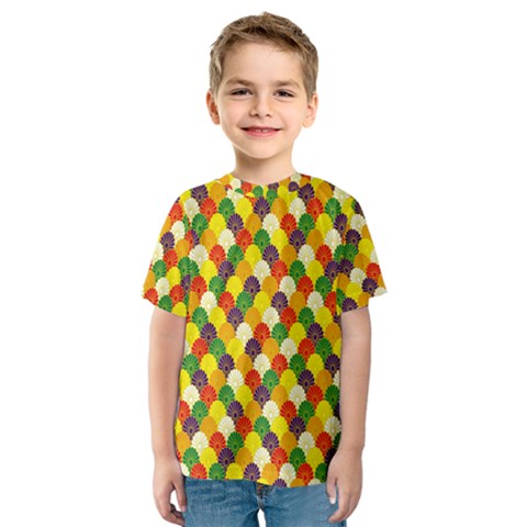 Flower Floral Sunflower Color Rainbow Yellow Purple Red Green Kids  Sport Mesh Tee by Mariart