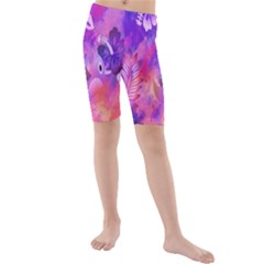 Littie Birdie Abstract Design Artwork Kids  Mid Length Swim Shorts by Nexatart