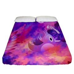 Littie Birdie Abstract Design Artwork Fitted Sheet (queen Size)