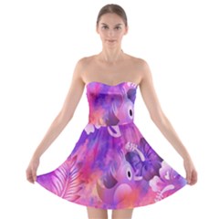 Littie Birdie Abstract Design Artwork Strapless Bra Top Dress by Nexatart