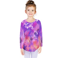 Littie Birdie Abstract Design Artwork Kids  Long Sleeve Tee