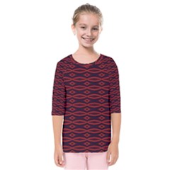 Repeated Tapestry Pattern Abstract Repetition Kids  Quarter Sleeve Raglan Tee