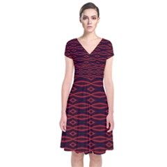 Repeated Tapestry Pattern Abstract Repetition Short Sleeve Front Wrap Dress by Nexatart