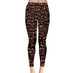 Brown Box Background Pattern Leggings  by Nexatart