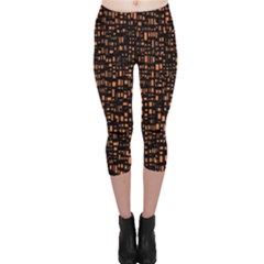 Brown Box Background Pattern Capri Leggings  by Nexatart