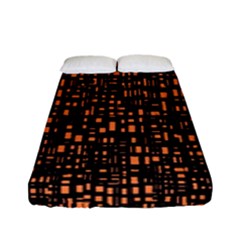 Brown Box Background Pattern Fitted Sheet (full/ Double Size)