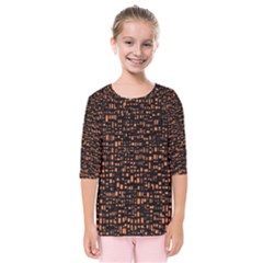 Brown Box Background Pattern Kids  Quarter Sleeve Raglan Tee