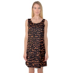 Brown Box Background Pattern Sleeveless Satin Nightdress by Nexatart