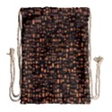 Brown Box Background Pattern Drawstring Bag (Large) View1