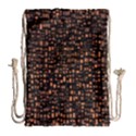 Brown Box Background Pattern Drawstring Bag (Large) View2