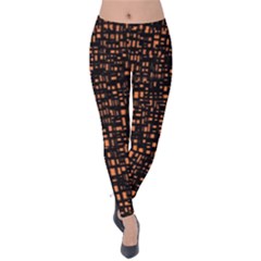 Brown Box Background Pattern Velvet Leggings by Nexatart