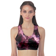 Grunge Purple Abstract Texture Sports Bra by Nexatart