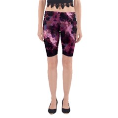 Grunge Purple Abstract Texture Yoga Cropped Leggings by Nexatart