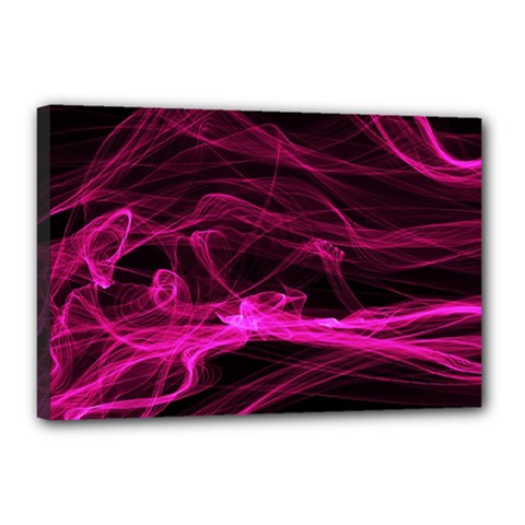 Abstract Pink Smoke On A Black Background Canvas 18  X 12  by Nexatart