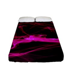 Abstract Pink Smoke On A Black Background Fitted Sheet (full/ Double Size) by Nexatart