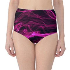 Abstract Pink Smoke On A Black Background High-waist Bikini Bottoms by Nexatart