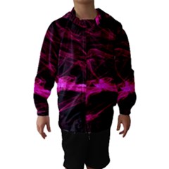 Abstract Pink Smoke On A Black Background Hooded Wind Breaker (kids) by Nexatart