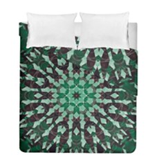 Abstract Green Patterned Wallpaper Background Duvet Cover Double Side (full/ Double Size) by Nexatart