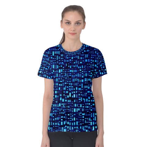 Blue Box Background Pattern Women s Cotton Tee by Nexatart