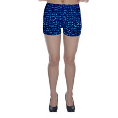 Blue Box Background Pattern Skinny Shorts by Nexatart