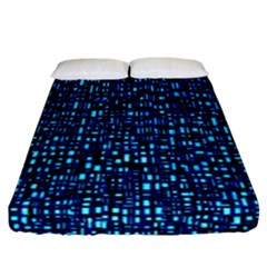 Blue Box Background Pattern Fitted Sheet (california King Size) by Nexatart