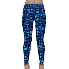 Blue Box Background Pattern Classic Yoga Leggings by Nexatart