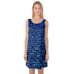 Blue Box Background Pattern Sleeveless Satin Nightdress by Nexatart