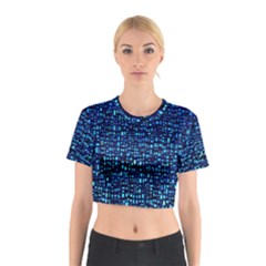 Blue Box Background Pattern Cotton Crop Top by Nexatart