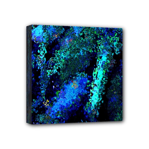 Underwater Abstract Seamless Pattern Of Blues And Elongated Shapes Mini Canvas 4  X 4  by Nexatart