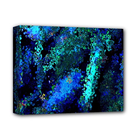 Underwater Abstract Seamless Pattern Of Blues And Elongated Shapes Deluxe Canvas 14  X 11  by Nexatart