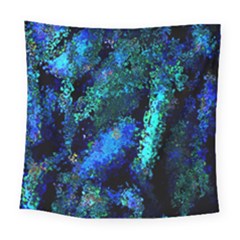 Underwater Abstract Seamless Pattern Of Blues And Elongated Shapes Square Tapestry (large) by Nexatart