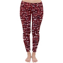 Red Box Background Pattern Classic Winter Leggings by Nexatart