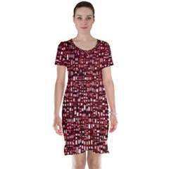 Red Box Background Pattern Short Sleeve Nightdress by Nexatart