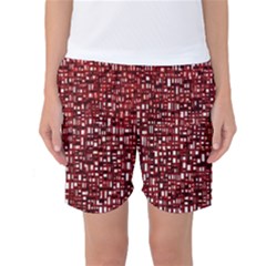 Red Box Background Pattern Women s Basketball Shorts by Nexatart