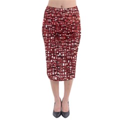 Red Box Background Pattern Midi Pencil Skirt by Nexatart