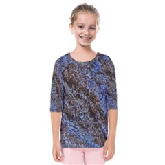 Cracked Mud And Sand Abstract Kids  Quarter Sleeve Raglan Tee