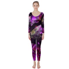 Pink Abstract Tree Long Sleeve Catsuit by Nexatart