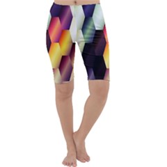 Colorful Hexagon Pattern Cropped Leggings  by Nexatart