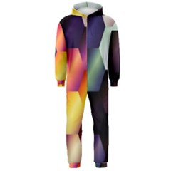 Colorful Hexagon Pattern Hooded Jumpsuit (men)  by Nexatart